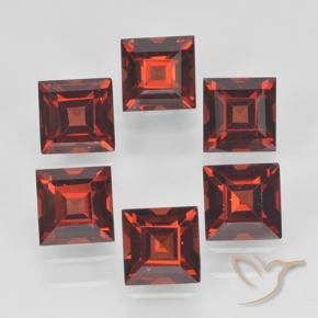 Gemme di Granato Piropo Rosso medio naturale da 2.96 ct, Quadrato, VVS-VS