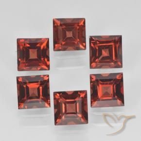Gemme di Granato Piropo Rosso medio naturale da 2.84 ct, Quadrato, VVS-VS