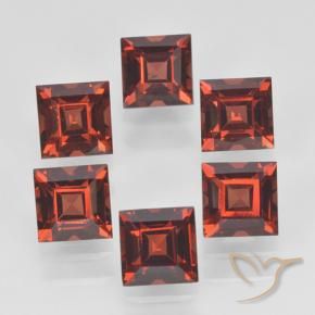 Gemme di Granato Piropo Ribes Rosso naturale da 3.10 ct, Quadrato, VVS-VS