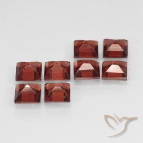 Gemme di Granato Piropo Rosso medio naturale da 3.56 ct, Quadrato, VVS-VS