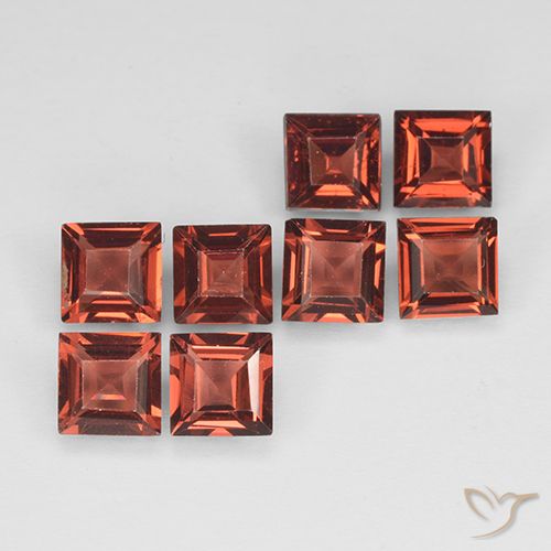 3.18ctw Naturale Rosso scarlatto Granato Piropo, Quadrato, VVS-VS
