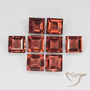 Gemme di Granato Piropo Rosso scarlatto naturale da 3.18 ct, Quadrato, VVS-VS