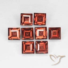 Gemme di Granato Piropo Rosso medio naturale da 3.54 ct, Quadrato, VVS-VS