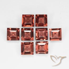 Gemme di Granato Piropo Rosso medio naturale da 2.91 ct, Quadrato, VVS-VS