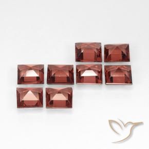 Gemme di Granato Piropo Rosso medio naturale da 2.91 ct, Quadrato, VVS-VS