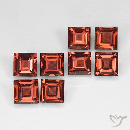 3.25ctw Naturale Rosso mattone Granato Piropo, Quadrato, VVS-VS