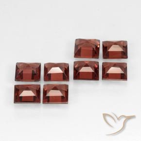 Gemme di Granato Piropo Rosso mattone naturale da 3.25 ct, Quadrato, VVS-VS