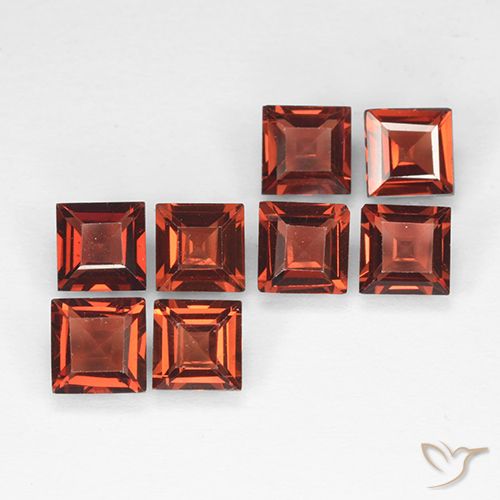 2.93ctw Naturale Rosso mattone Granato Piropo, Quadrato, VVS-VS