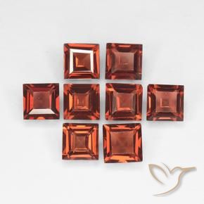 Gemme di Granato Piropo Rosso mattone naturale da 2.93 ct, Quadrato, VVS-VS