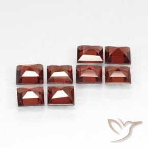 Gemme di Granato Piropo Rosso mattone naturale da 2.93 ct, Quadrato, VVS-VS