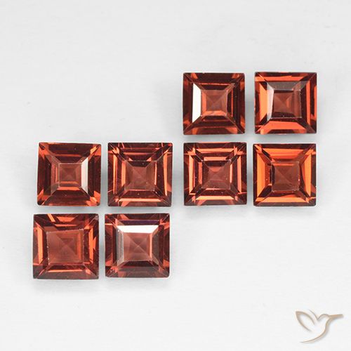 3.14ctw Naturale Rosso mattone Granato Piropo, Quadrato, VVS-VS