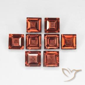 Gemme di Granato Piropo Rosso mattone naturale da 3.14 ct, Quadrato, VVS-VS