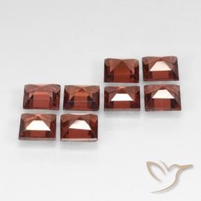 Gemme di Granato Piropo Rosso mattone naturale da 3.14 ct, Quadrato, VVS-VS