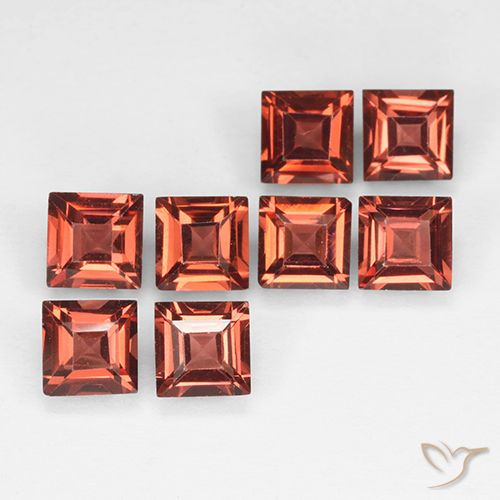 3.42ctw Naturale Rosso mattone Granato Piropo, Quadrato, VVS-VS