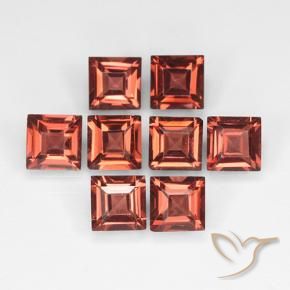 Gemme di Granato Piropo Rosso mattone naturale da 3.42 ct, Quadrato, VVS-VS