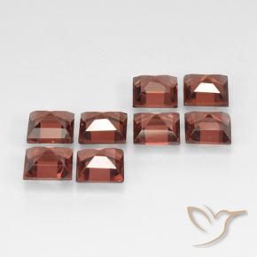 Gemme di Granato Piropo Rosso mattone naturale da 3.42 ct, Quadrato, VVS-VS