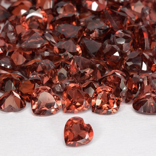 Granato Piropo Rosso arancione naturale da 0.28 ct, A forma di cuore, VS