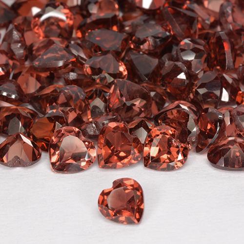 Granato Piropo Rosso arancione naturale da 0.28 ct, A forma di cuore, VS