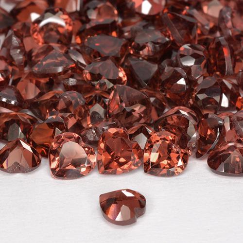 Granato Piropo Rosso arancione naturale da 0.28 ct, A forma di cuore, VS