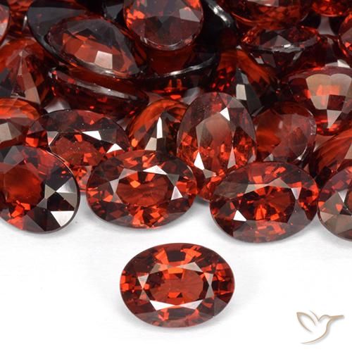 1.00ct Naturale Rosso scarlatto Granato Piropo, Ovale, VVS-VS