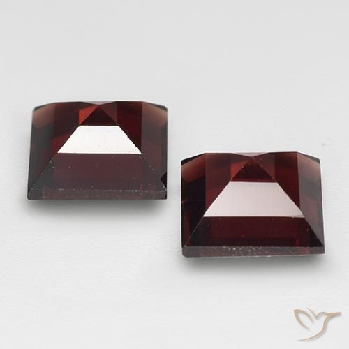 Gemme di Granato Piropo Rosso scuro naturale da 4.10 ct, Quadrato, VVS-VS