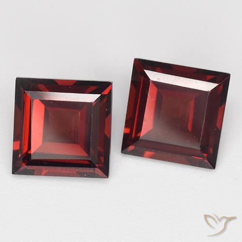 Gemme di Granato Piropo Rosso scuro naturale da 4.24 ct, Quadrato, VVS-VS