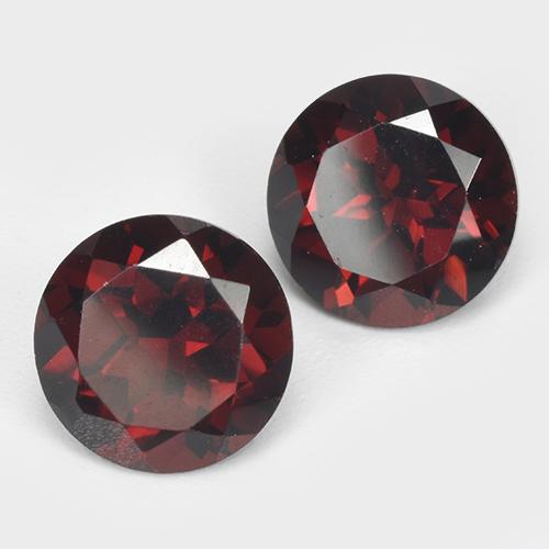 Granato piropo naturale rosso scuro da 3,44 ct, taglio rotondo, VVS-VS