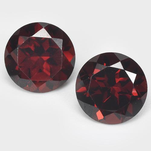 Granato piropo naturale rosso scuro da 3,44 ct, taglio rotondo, VVS-VS