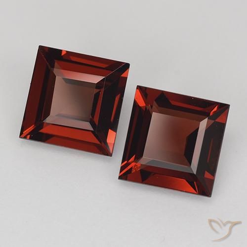 Gemme di Granato Piropo Rosso scuro naturale da 2.49 ct, Quadrato, VVS-VS