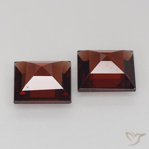 Gemme di Granato Piropo Rosso scuro naturale da 2.49 ct, Quadrato, VVS-VS