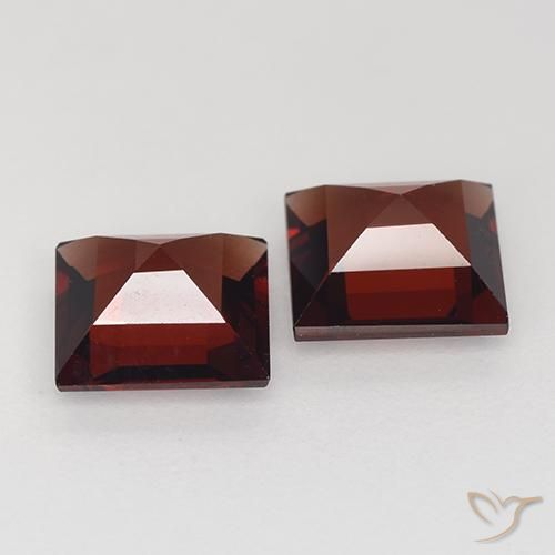 Gemme di Granato Piropo Rosso scuro naturale da 2.55 ct, Quadrato, VVS-VS