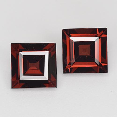 Gemme di Granato Piropo Rosso scuro naturale da 2.61 ct, Quadrato, VVS-VS
