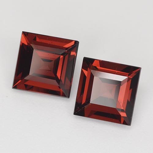 Gemme di Granato Piropo Rosso scuro naturale da 2.61 ct, Quadrato, VVS-VS