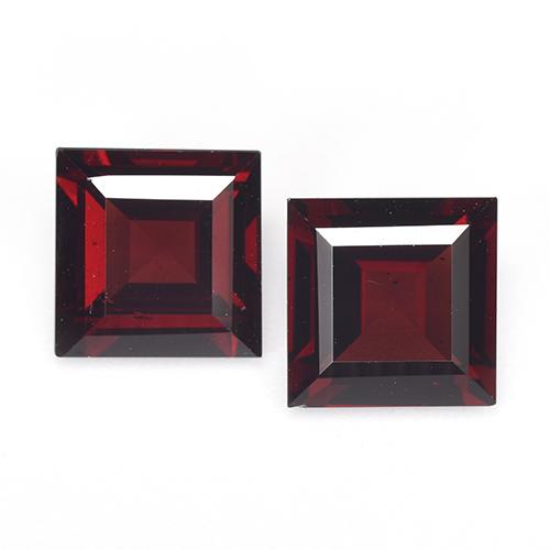 Gemme di Granato Piropo Rosso scuro naturale da 5.63 ct, Quadrato, VVS-VS