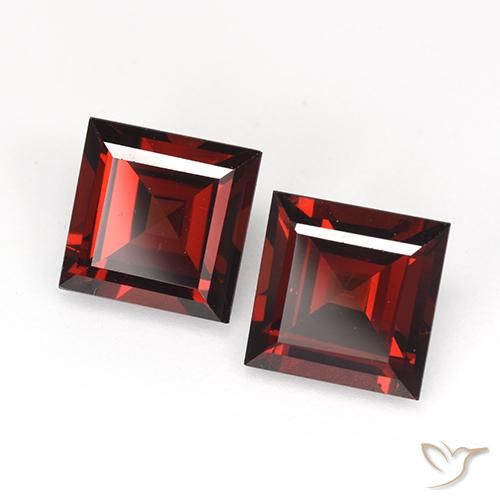 Gemme di Granato Piropo Rosso scuro naturale da 4.17 ct, Quadrato, VVS-VS