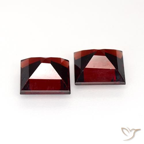 Gemme di Granato Piropo Rosso scuro naturale da 4.17 ct, Quadrato, VVS-VS