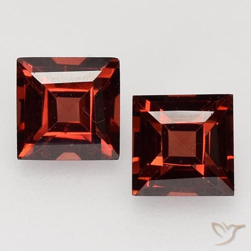0.95ctw Naturale Rosso scarlatto profondo Granato Piropo, Quadrato, VVS-VS