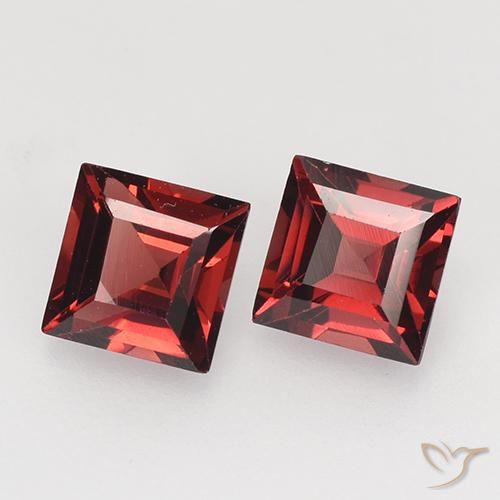 Gemme di Granato Piropo Rosso scuro naturale da 1.00 ct, Quadrato, VVS-VS