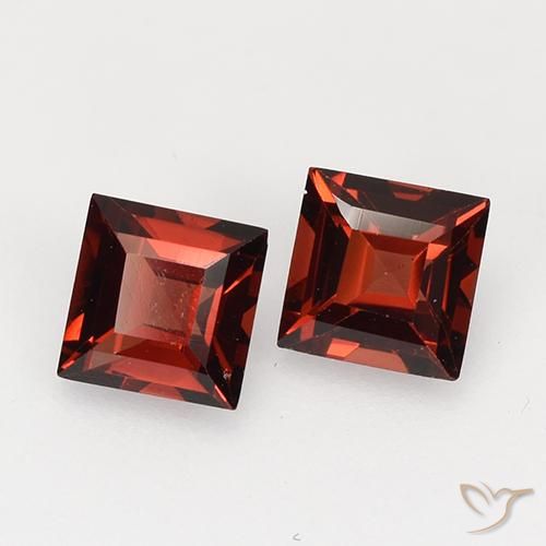 Gemme di Granato Piropo Rosso scuro naturale da 0.92 ct, Quadrato, VVS-VS