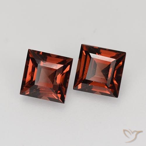 Gemme di Granato Piropo Rosso scuro naturale da 1.05 ct, Quadrato, VVS-VS