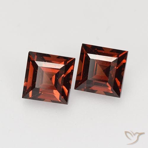 Gemme di Granato Piropo Rosso Merlot naturale da 1.11 ct, Quadrato, VVS-VS