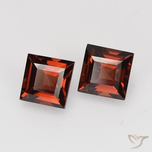 Granato piropo naturale rosso da 1,02 ct, quadrato, VVS-VS