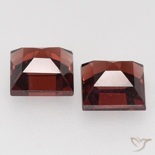 Granato piropo naturale rosso da 1,05 ct, quadrato, VVS-VS