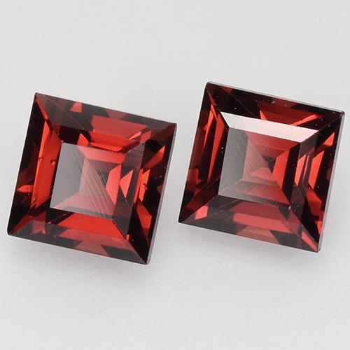 Granato piropo naturale rosso da 1,10 ct, quadrato, VVS-VS