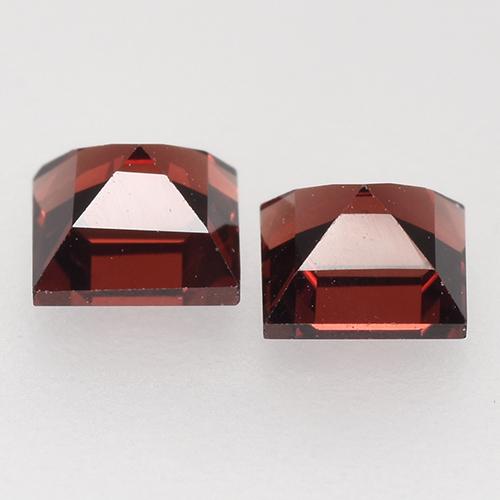 Granato piropo naturale rosso da 1,10 ct, quadrato, VVS-VS