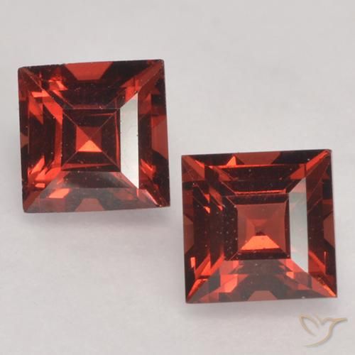 1.02ctw Naturale Rosso medio Granato Piropo, Quadrato, VVS-VS