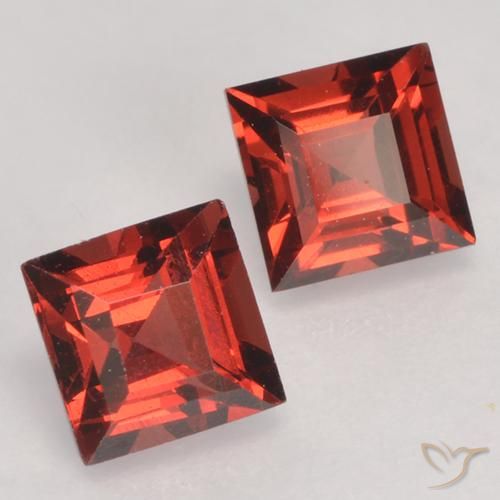 Gemme di Granato Piropo Rosso medio naturale da 1.02 ct, Quadrato, VVS-VS
