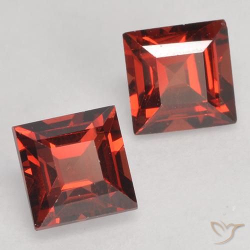 Gemme di Granato Piropo Rosso medio naturale da 1.00 ct, Quadrato, VVS-VS