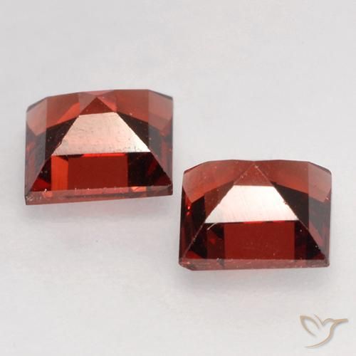 Gemme di Granato Piropo Rosso scarlatto naturale da 0.98 ct, Quadrato, VVS-VS