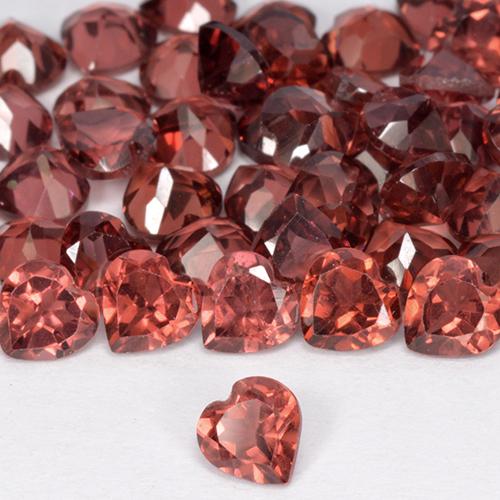 Gemme di Granato Piropo Rosso scuro naturale da 1.25 ct, A forma di cuore, VVS-VS